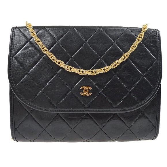 Authenticity Guarantee CHANEL Quilted CC Single Chain Shoulder Bag Purse Black L - Picture 1 of 12